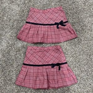 Set of 2 Red Plaid Skirts